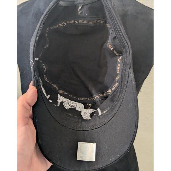 KBETHOS Y2K Beaded Cross Cadet Cap, Black Biker Goth - Picture 4 of 5